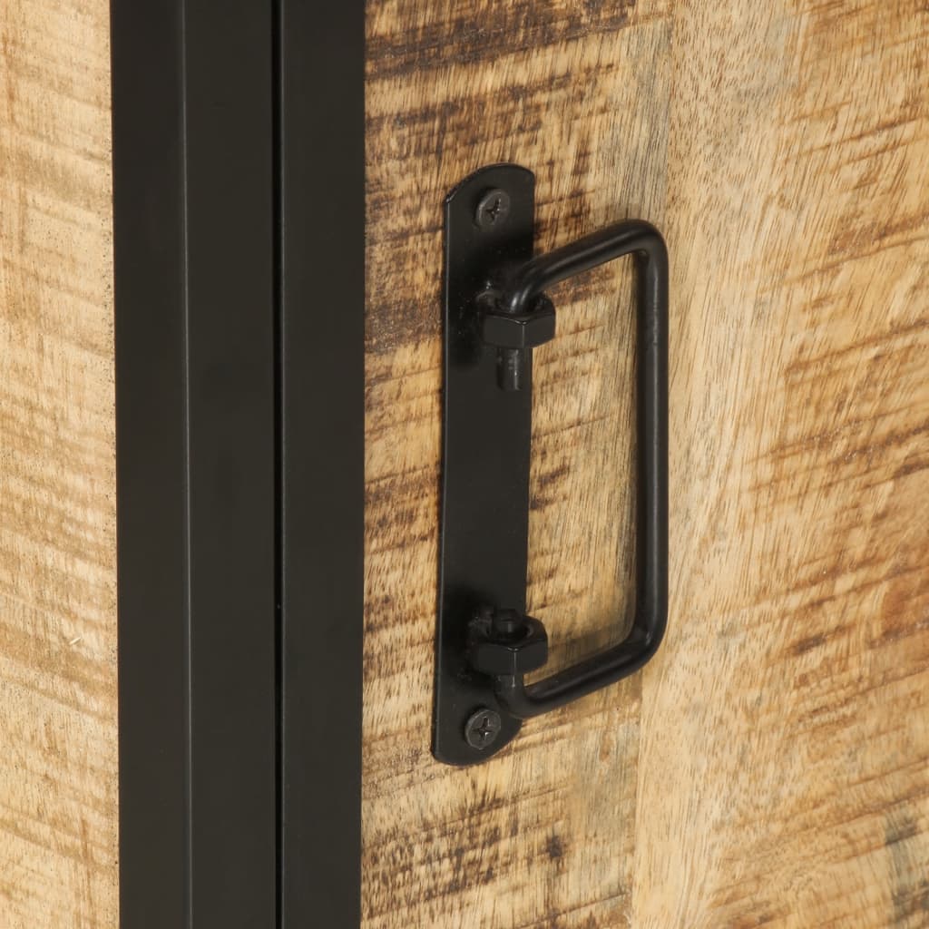 Mobile Da Bagno 40X27X90 Cm In Legno Massello Di Mango E Ferro