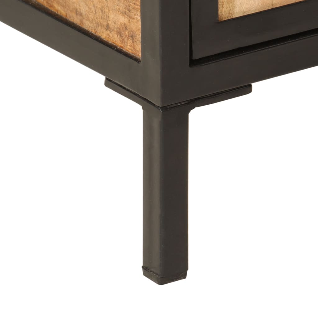 Mobile Lavabo Da Bagno 55X35X60 Cm Legno Massello Mango E Ferro