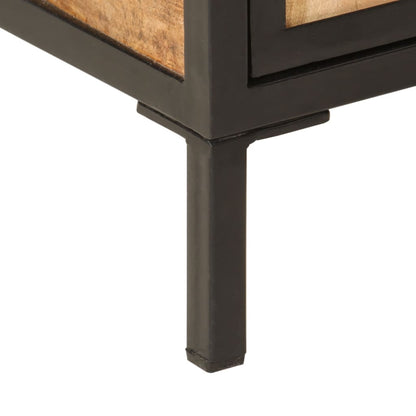 Mobile Lavabo Da Bagno 55X35X60 Cm Legno Massello Mango E Ferro