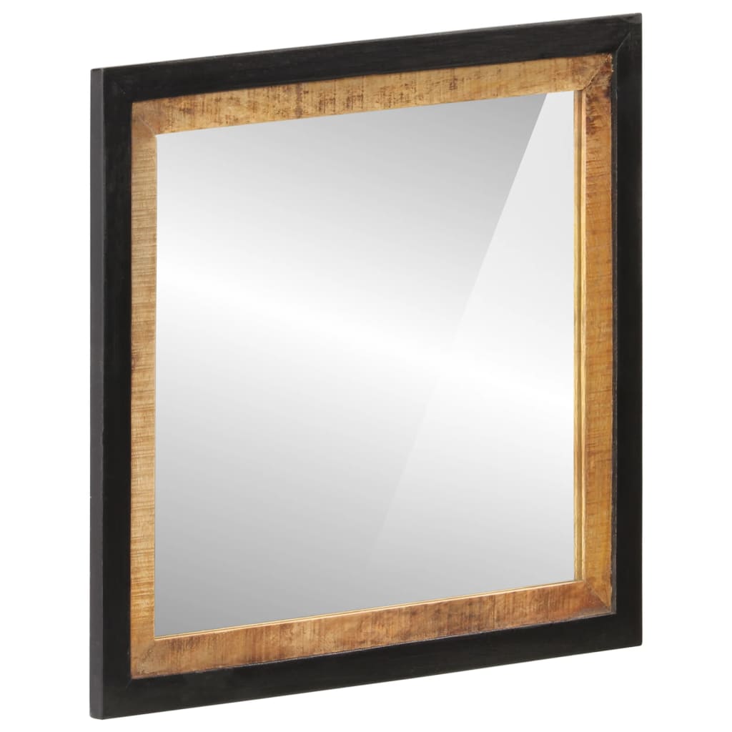 Specchio Da Bagno 55X1X60 Cm In Vetro E Legno Massello Di Mango
