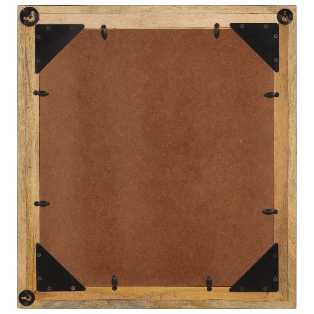 Specchio Da Bagno 55X1X60 Cm In Vetro E Legno Massello Di Mango