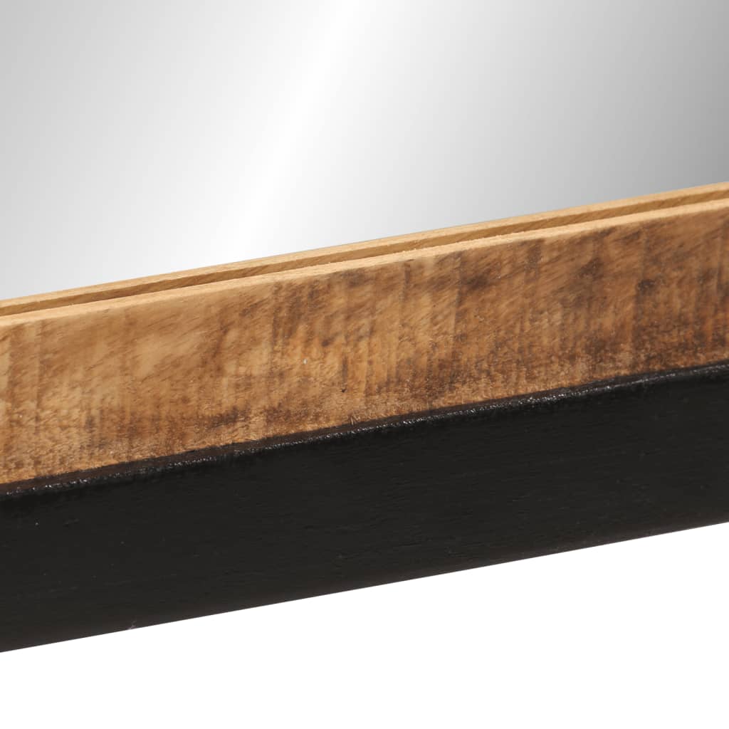 Specchio Da Bagno 55X1X60 Cm In Vetro E Legno Massello Di Mango