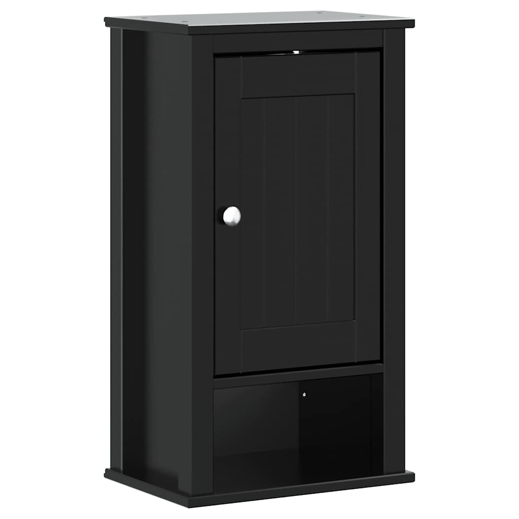Mobile Da Bagno A Muro Berg 40X27X71,5 Cm Massello Pino Nero