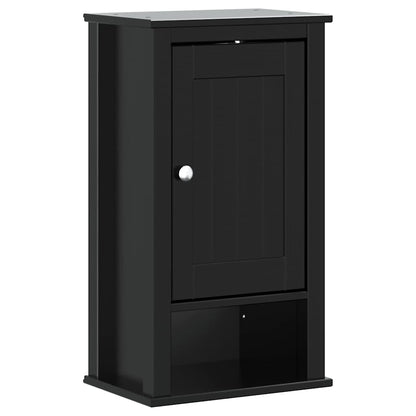 Mobile Da Bagno A Muro Berg 40X27X71,5 Cm Massello Pino Nero