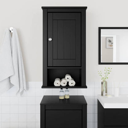Mobile Da Bagno A Muro Berg 40X27X71,5 Cm Massello Pino Nero