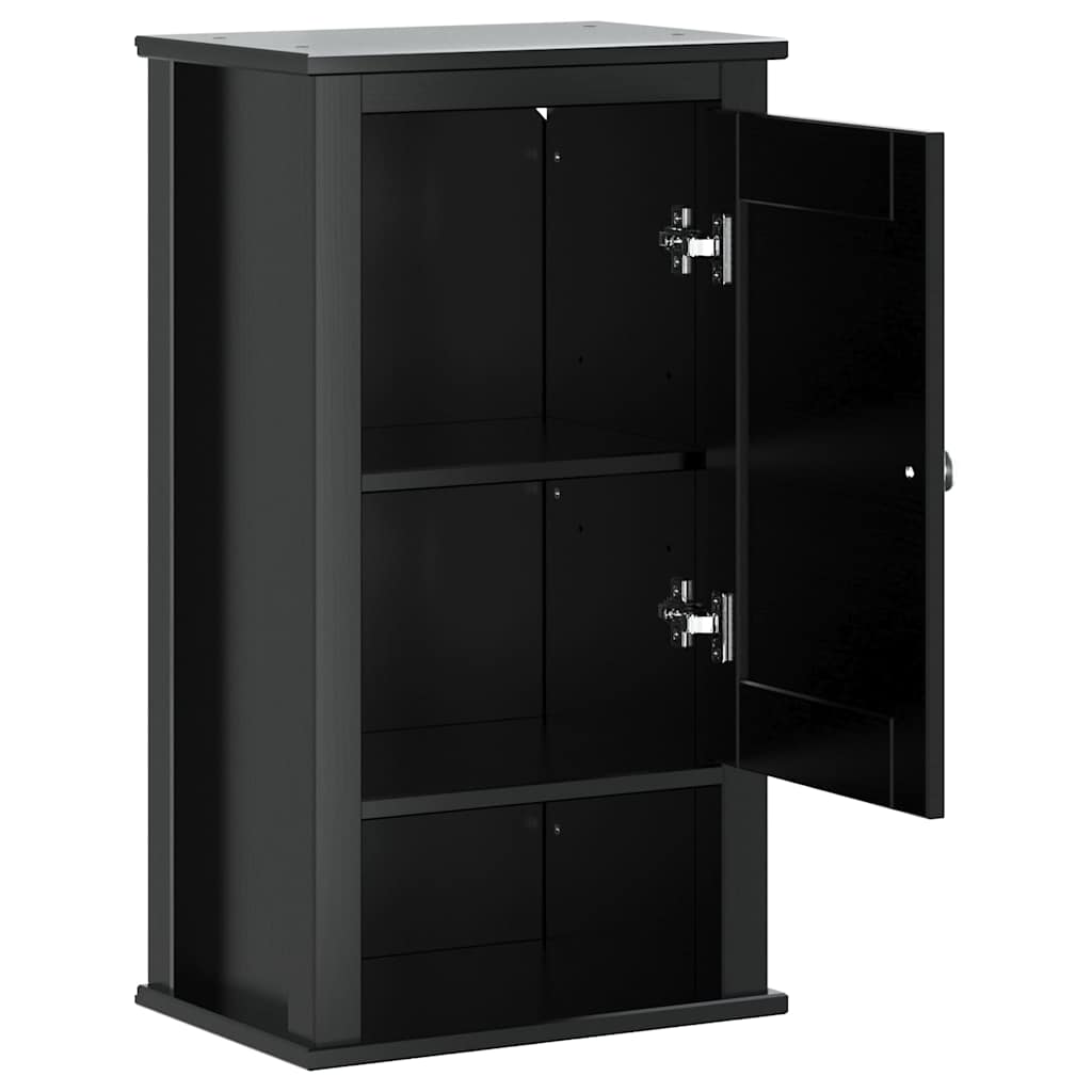 Mobile Da Bagno A Muro Berg 40X27X71,5 Cm Massello Pino Nero