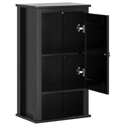 Mobile Da Bagno A Muro Berg 40X27X71,5 Cm Massello Pino Nero