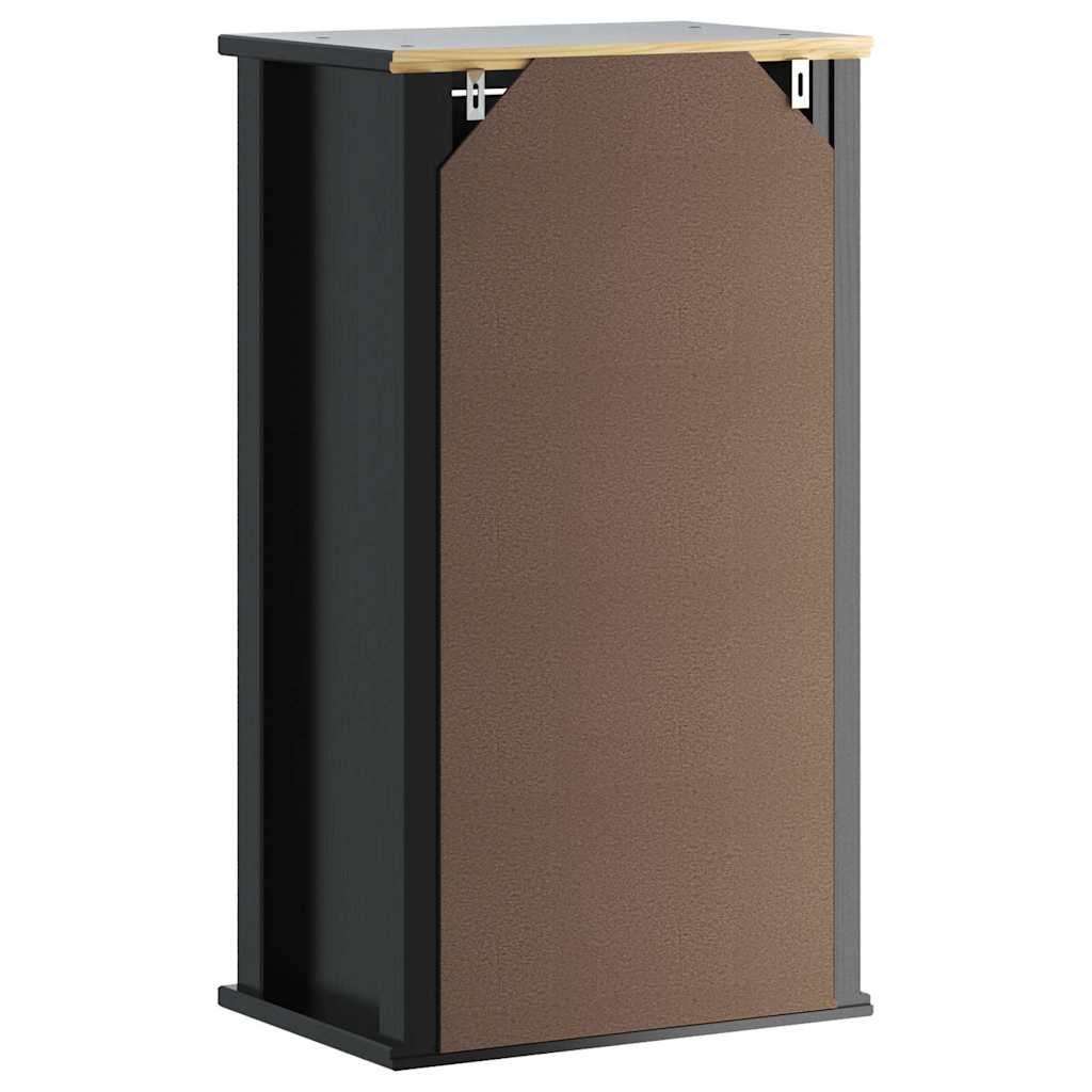 Mobile Da Bagno A Muro Berg 40X27X71,5 Cm Massello Pino Nero
