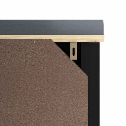Mobile Da Bagno A Muro Berg 40X27X71,5 Cm Massello Pino Nero