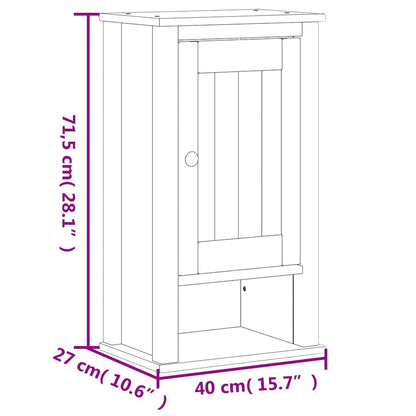 Mobile Da Bagno A Muro Berg 40X27X71,5 Cm Massello Pino Nero