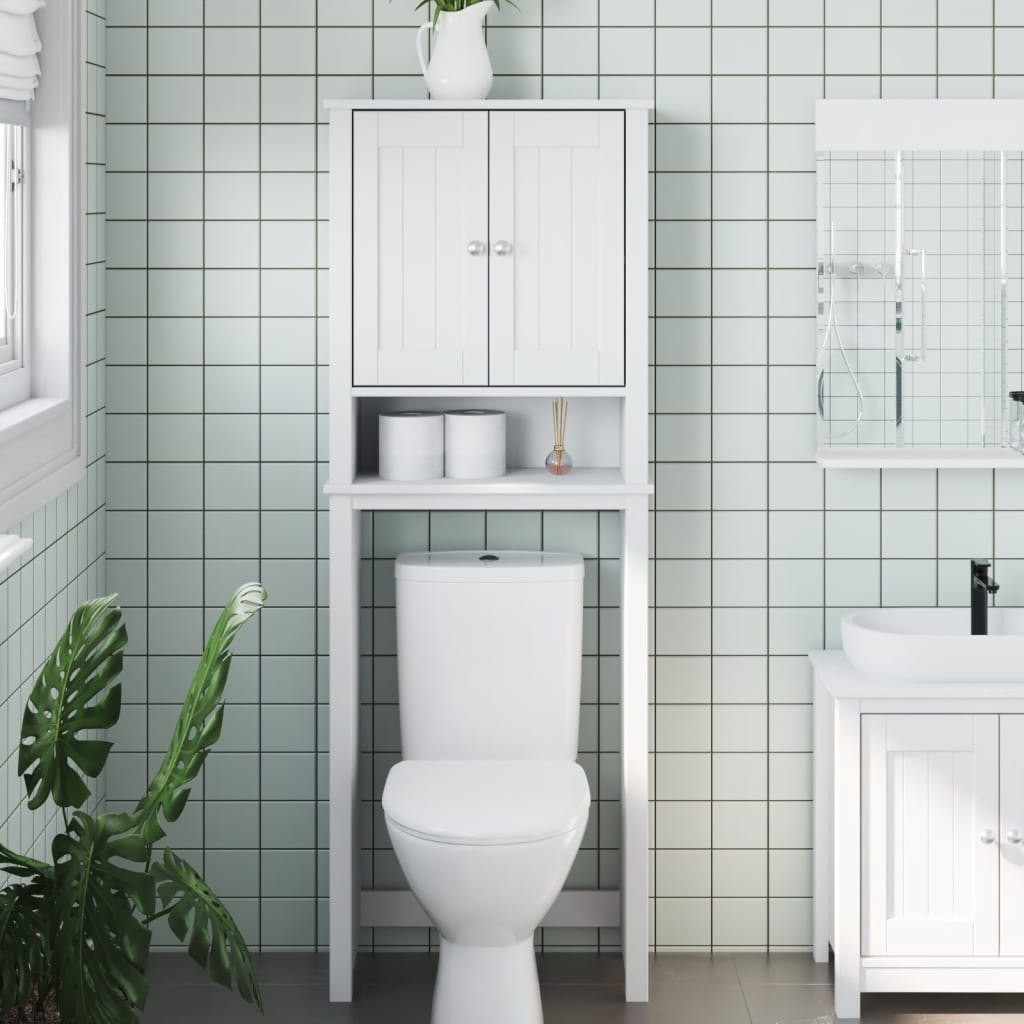 Portaoggetti Sopra Wc Berg 60X27X164,5 Cm Legno Massello