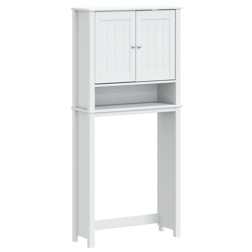 Mobile Per Lavatrice Berg 76X27X164,5Cm Legno Massello Bianco