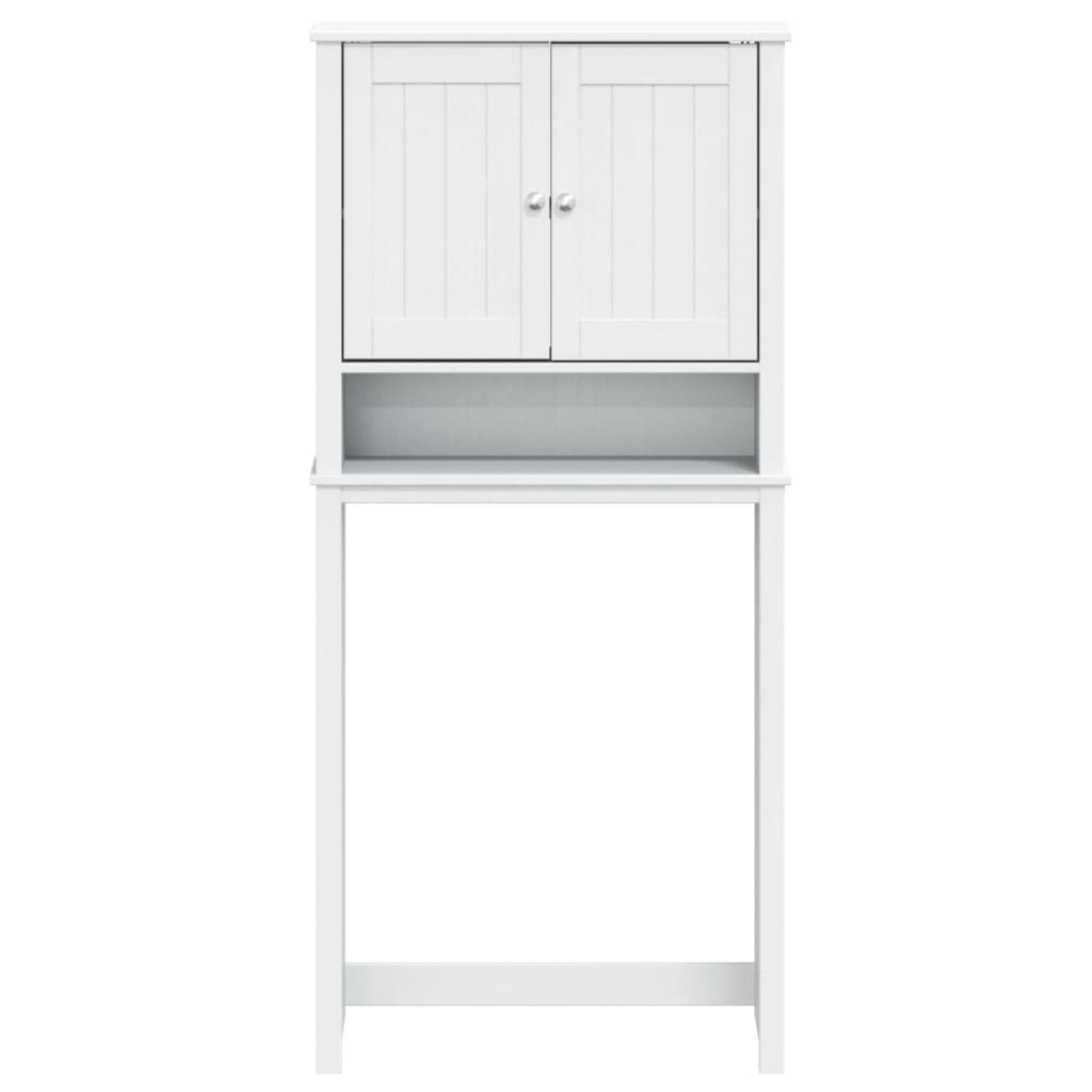Mobile Per Lavatrice Berg 76X27X164,5Cm Legno Massello Bianco