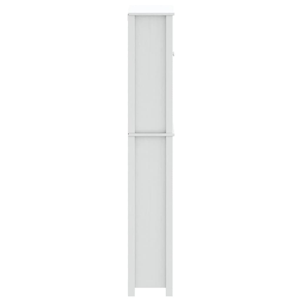 Mobile Per Lavatrice Berg 76X27X164,5Cm Legno Massello Bianco