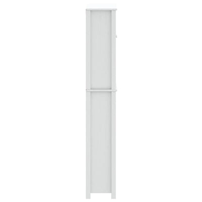 Mobile Per Lavatrice Berg 76X27X164,5Cm Legno Massello Bianco
