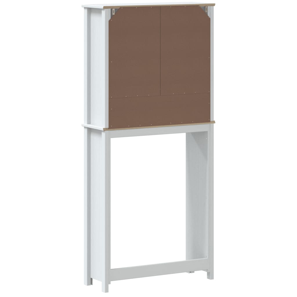 Mobile Per Lavatrice Berg 76X27X164,5Cm Legno Massello Bianco