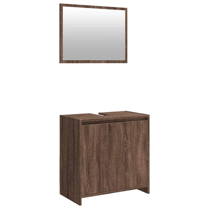 Set Mobili Da Bagno 2 Pz In Legno Multistrato