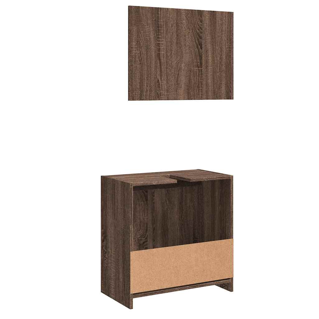 Set Mobili Da Bagno 2 Pz In Legno Multistrato