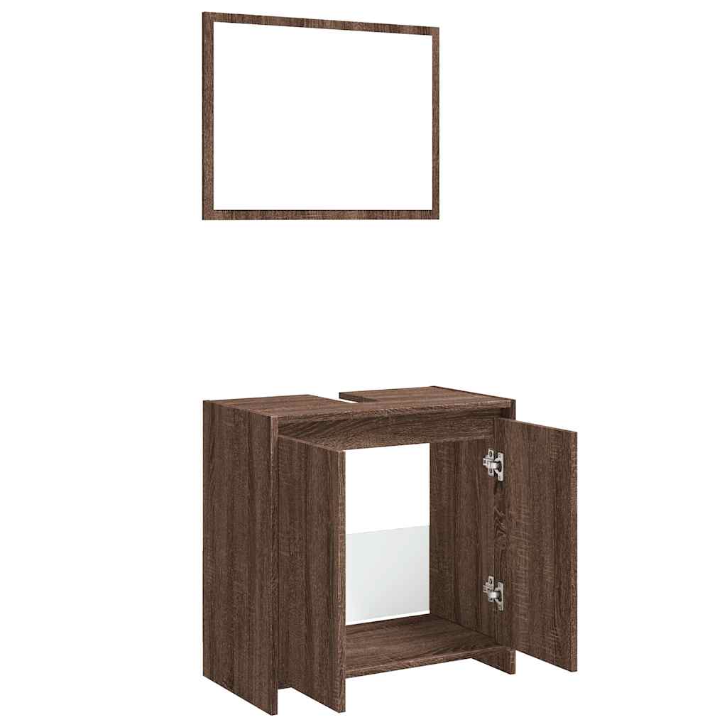 Set Mobili Da Bagno 2 Pz In Legno Multistrato