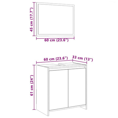 Set Mobili Da Bagno 2 Pz In Legno Multistrato