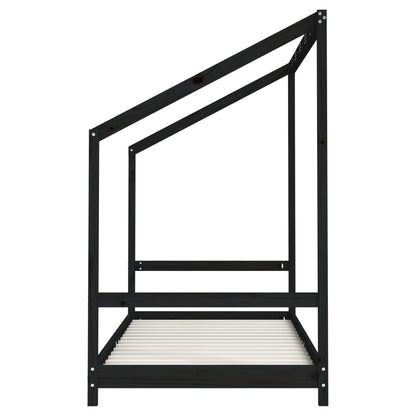 Giroletto Per Bambini Nero 2X(90X200) Cm Legno Massello Di Pino