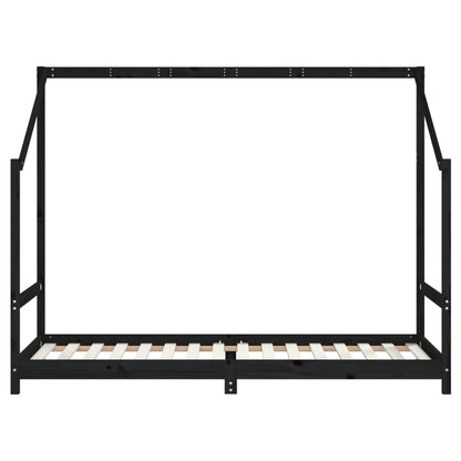 Giroletto Per Bambini Nero 2X(90X200) Cm Legno Massello Di Pino