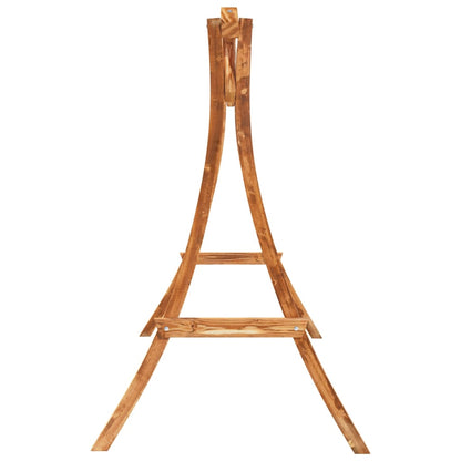 Letto A Dondolo In Legno Massello Di Abete Con Finitura In Teak