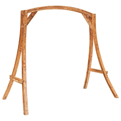 Panca A Dondolo In Legno Massello Di Abete Con Finitura In Teak