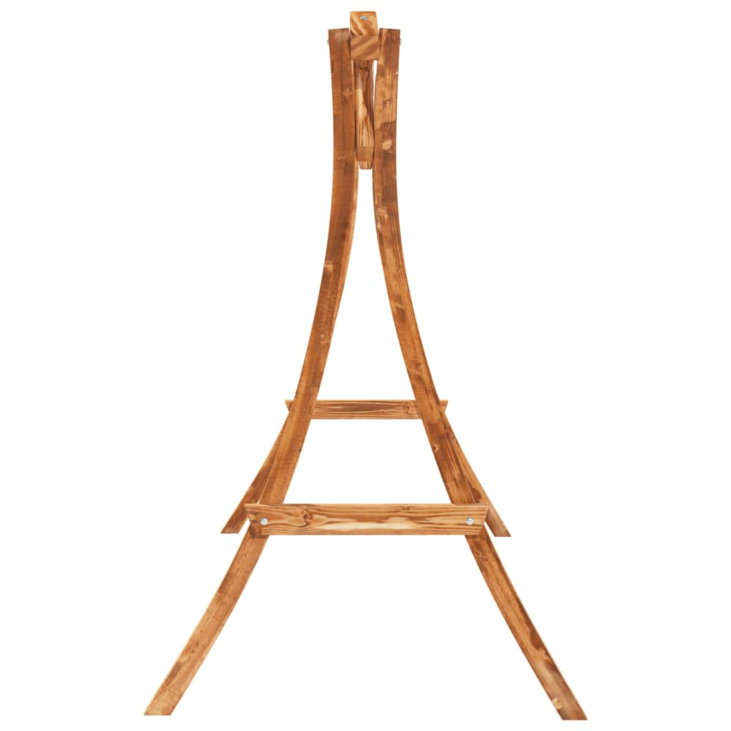 Panca A Dondolo In Legno Massello Di Abete Con Finitura In Teak
