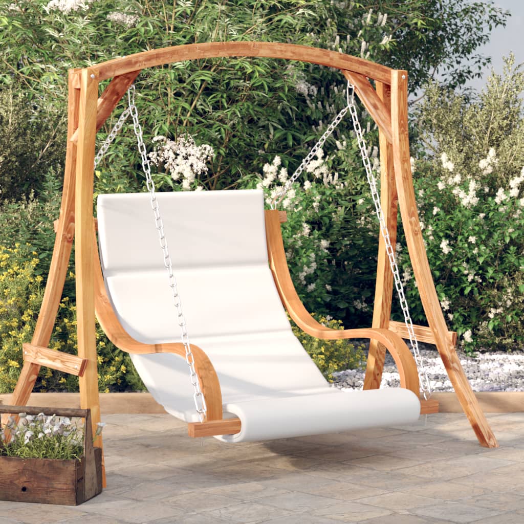 Sedia A Dondolo Con Cuscino Massello Di Abete Finitura In Teak