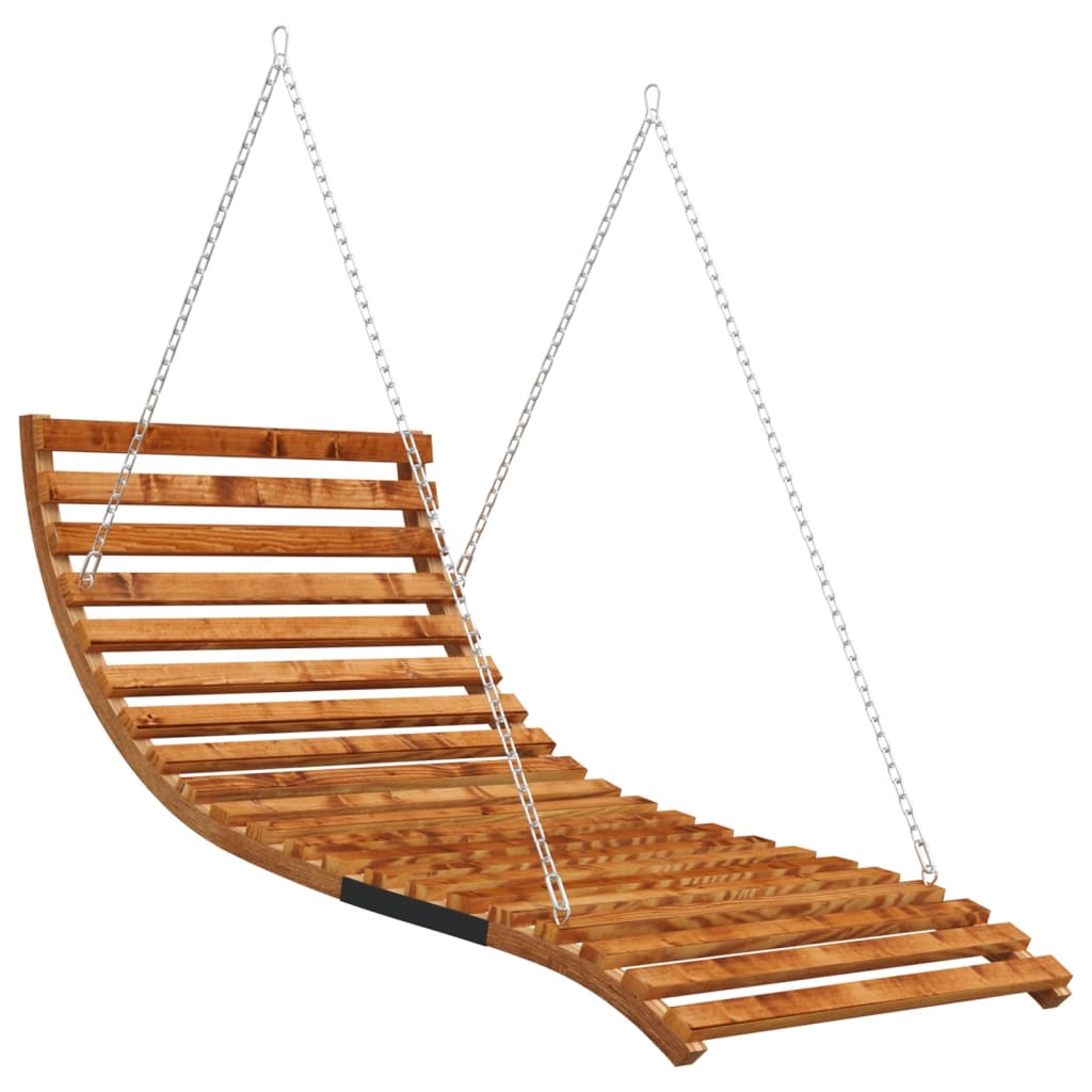 Letto A Dondolo Con Tetto Massello Di Abete Finitura In Teak