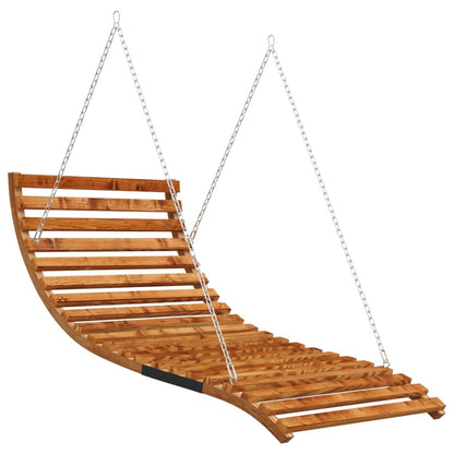 Letto A Dondolo Con Tetto Massello Di Abete Finitura In Teak