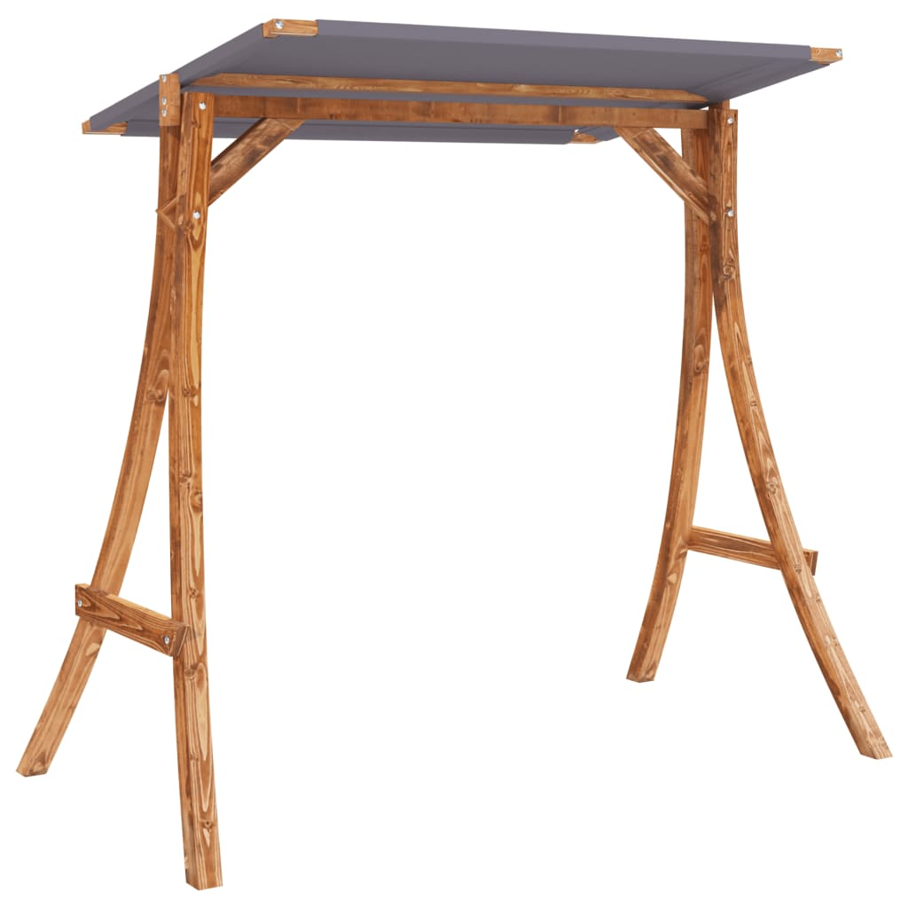 Panca A Dondolo Con Tetto Massello Di Abete Finitura In Teak