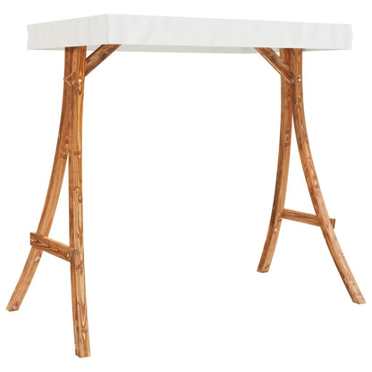 Letto A Dondolo Con Tetto Massello Di Abete Finitura In Teak
