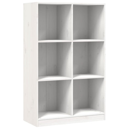 Libreria Bianca 70X33X110 Cm In Legno Massello Di Pino