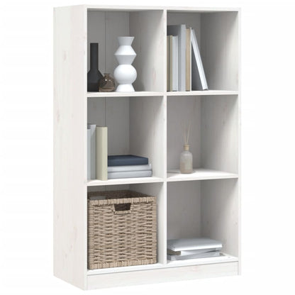 Libreria Bianca 70X33X110 Cm In Legno Massello Di Pino