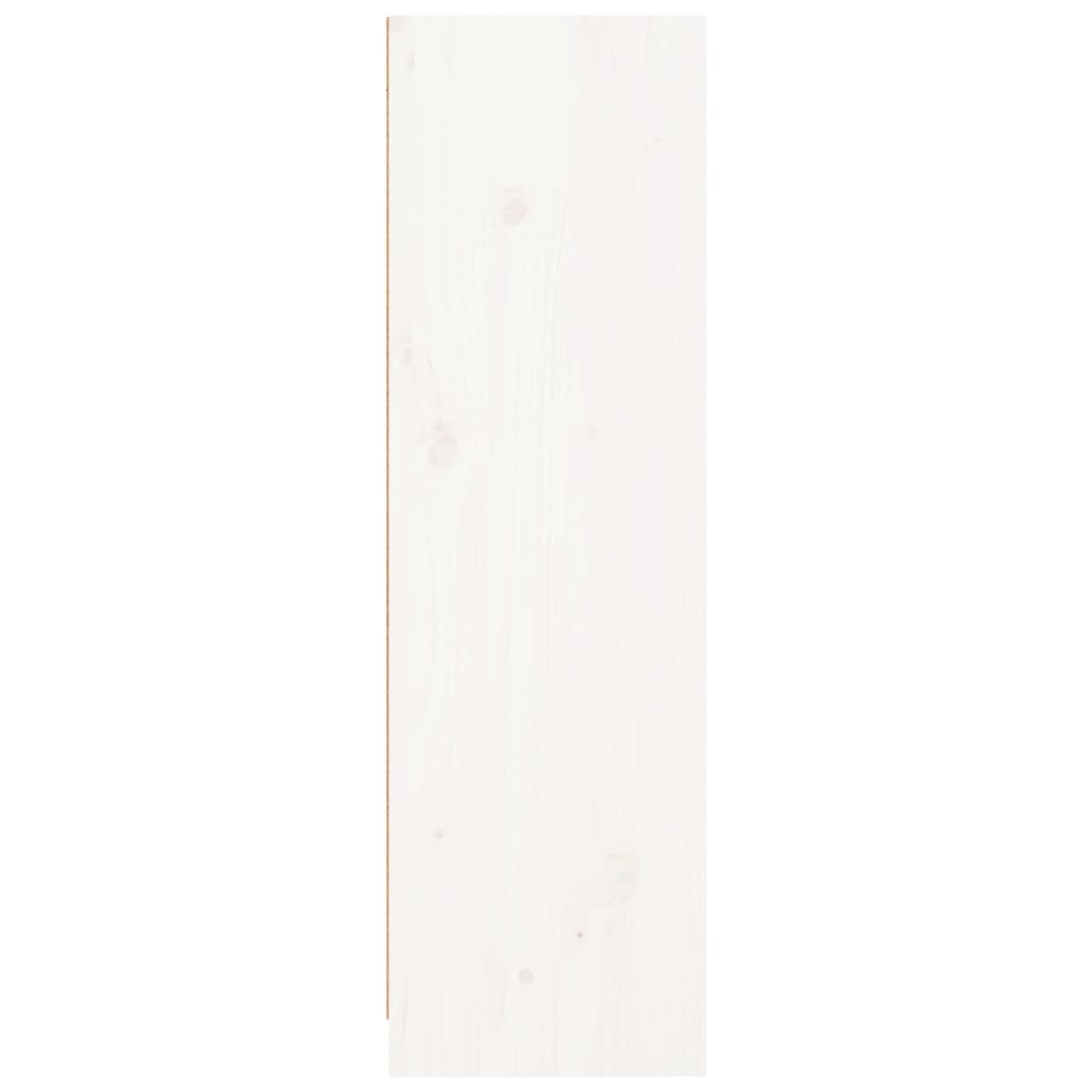 Libreria Bianca 70X33X110 Cm In Legno Massello Di Pino