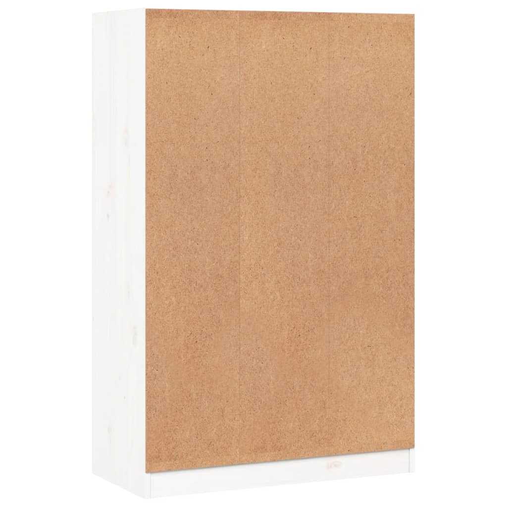 Libreria Bianca 70X33X110 Cm In Legno Massello Di Pino