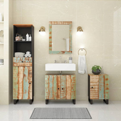 Set Mobili Da Bagno 4 Pz In Legno Massello Di Recupero