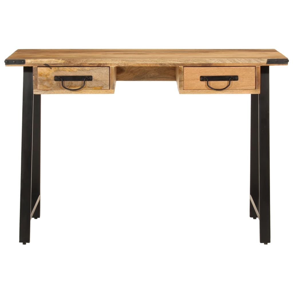 Scrivania Con Cassetti 105X55X70 Cm Legno Massello Mango Ferro