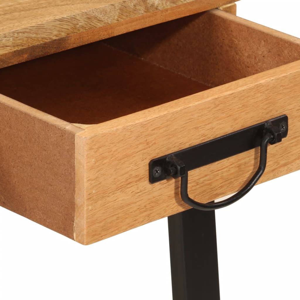 Scrivania Con Cassetti 105X55X70 Cm Legno Massello Mango Ferro