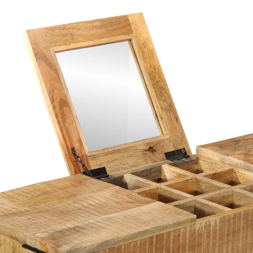 Toeletta 105X35X75Cm Legno Massello Mango Grezzo E Ferro