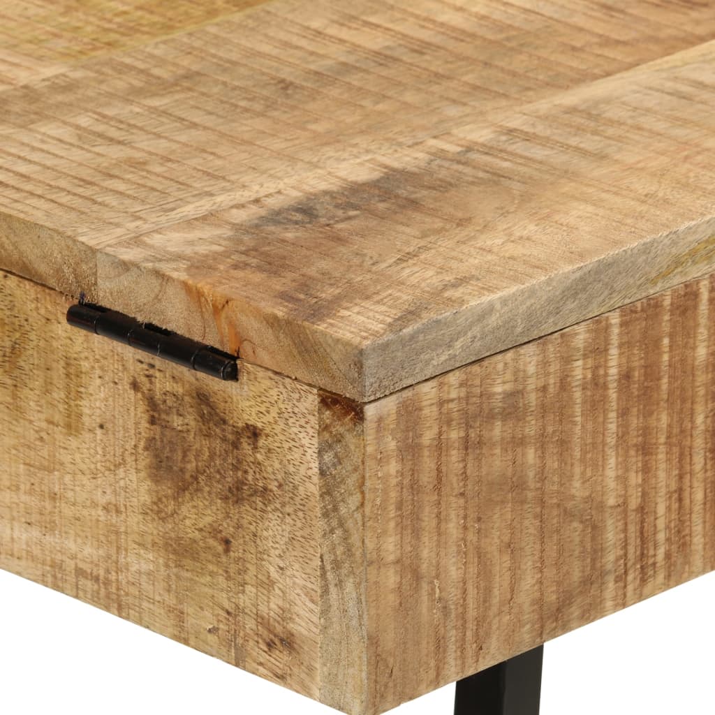 Toeletta 105X35X75Cm Legno Massello Mango Grezzo E Ferro