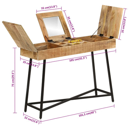 Toeletta 105X35X75Cm Legno Massello Mango Grezzo E Ferro