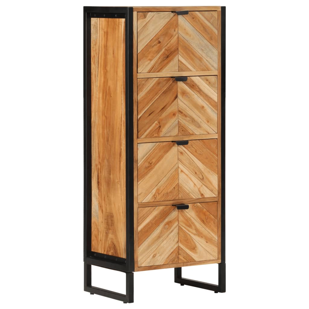 Mobile Da Bagno 40X30X100 Cm Legno Massello Di Acacia E Ferro