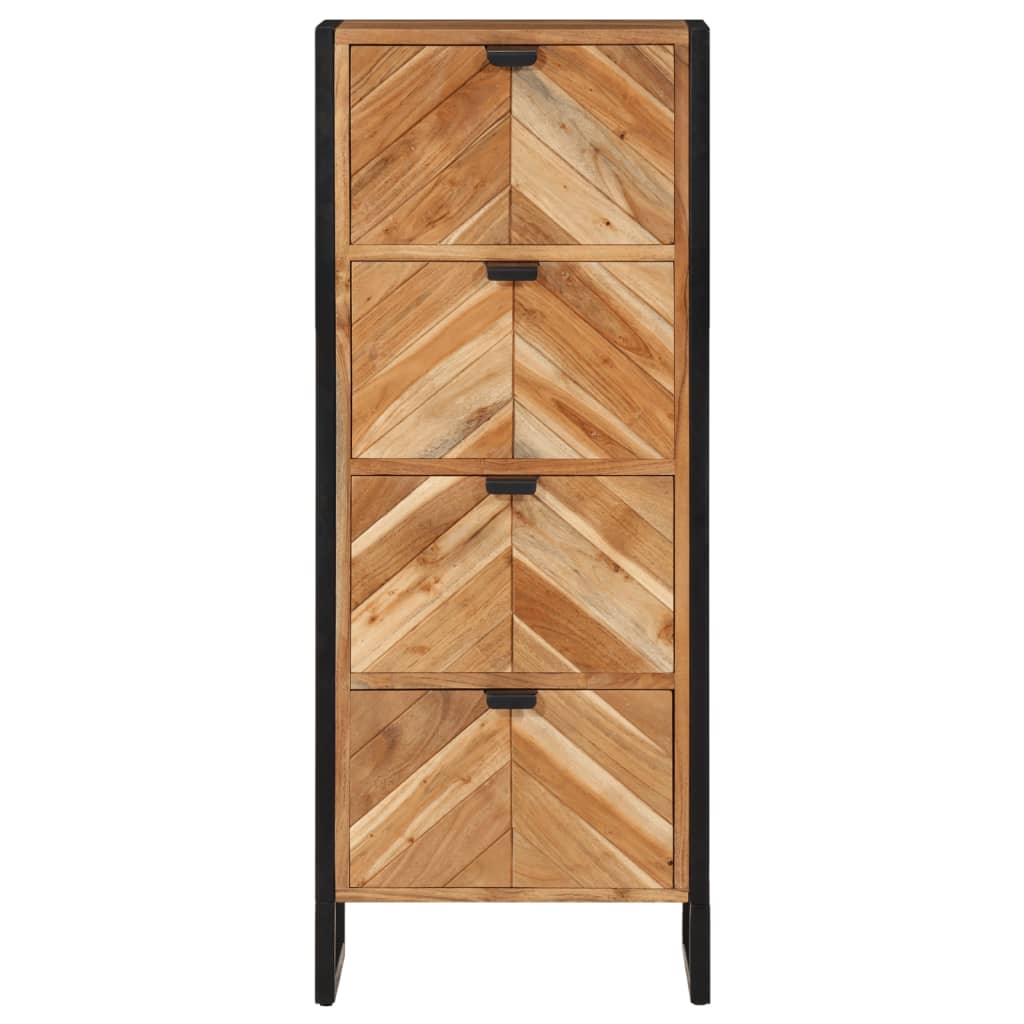 Mobile Da Bagno 40X30X100 Cm Legno Massello Di Acacia E Ferro