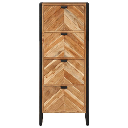 Mobile Da Bagno 40X30X100 Cm Legno Massello Di Acacia E Ferro