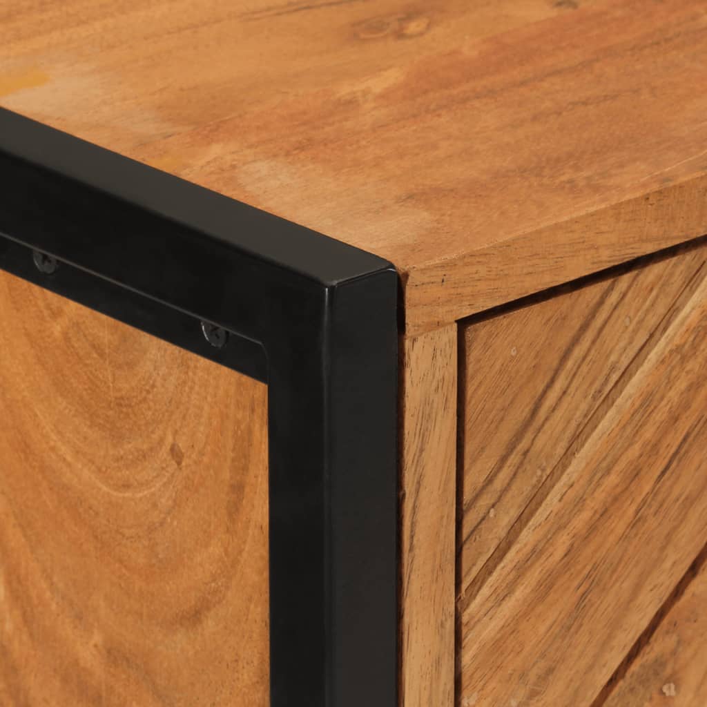 Mobile Da Bagno 40X30X100 Cm Legno Massello Di Acacia E Ferro
