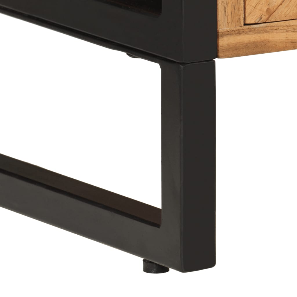 Mobile Da Bagno 40X30X100 Cm Legno Massello Di Acacia E Ferro