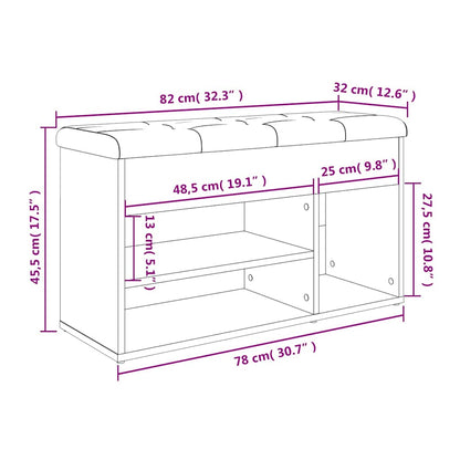 Panca Per Scarpe 82X32X45,5Cm Legno Multistrato